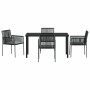 Conjunto de Comedor de Jardín 5 pcs Negro Ratán sintético en Sillas de jardín | Comprar online en Foru.es