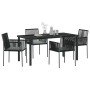 Conjunto de Comedor de Jardín 5 pcs Negro Ratán sintético en Sillas de jardín | Comprar online en Foru.es