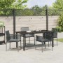 Conjunto de Comedor de Jardín 5 pcs Negro Ratán sintético en Sillas de jardín | Comprar online en Foru.es