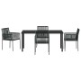 Conjunto de Comedor de Jardín 5 pcs Negro Ratán sintético en Sillas de jardín | Comprar online en Foru.es