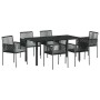 Conjunto de Comedor de Jardín 7 pcs Negro Ratán sintético en Sillas de jardín | Comprar online en Foru.es