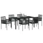 Conjunto de Comedor de Jardín 7 pcs Negro Ratán sintético en Sillas de jardín | Comprar online en Foru.es