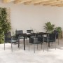 Conjunto de Comedor de Jardín 7 pcs Negro Ratán sintético en Sillas de jardín | Comprar online en Foru.es