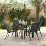 Conjunto de Comedor de Jardín 5 pcs Negro en Sillas de jardín | Comprar online en Foru.es