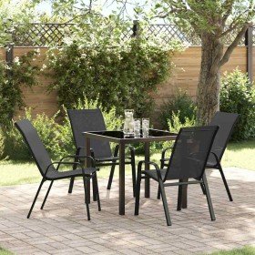 Conjunto de Comedor de Jardín 5 pcs Negro en Sillas de jardín | Comprar online en Foru.es