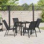 Conjunto de Comedor de Jardín 5 pcs Negro en Sillas de jardín | Comprar online en Foru.es