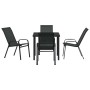 Conjunto de Comedor de Jardín 5 pcs Negro en Sillas de jardín | Comprar online en Foru.es
