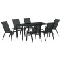 Conjunto de Comedor de Jardín 7 pcs Negro Textileno y acero en Sillas de jardín | Comprar online en Foru.es