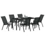 Conjunto de Comedor de Jardín 7 pcs Negro Textileno y acero en Sillas de jardín | Comprar online en Foru.es