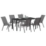 Conjunto de Comedor de Jardín 7 pcs Gris y Negro en Sillas de jardín | Comprar online en Foru.es