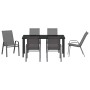 Conjunto de Comedor de Jardín 7 pcs Gris y Negro en Sillas de jardín | Comprar online en Foru.es