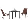 Conjunto de Comedor de Jardín 3 pcs Marrón y Negro en Sillas de jardín | Comprar online en Foru.es