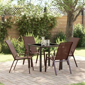 Conjunto de Comedor de Jardín 5 pcs Marrón y Negro en Sillas de jardín | Comprar online en Foru.es