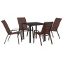 Conjunto de Comedor de Jardín 5 pcs Marrón y Negro en Sillas de jardín | Comprar online en Foru.es