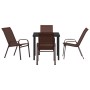 Conjunto de Comedor de Jardín 5 pcs Marrón y Negro en Sillas de jardín | Comprar online en Foru.es