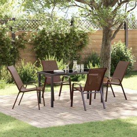 Conjunto de Comedor de Jardín 5 pcs Marrón y Negro en Sillas de jardín | Comprar online en Foru.es