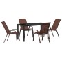 Conjunto de Comedor de Jardín 5 pcs Marrón y Negro en Sillas de jardín | Comprar online en Foru.es