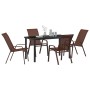 Conjunto de Comedor de Jardín 5 pcs Marrón y Negro en Sillas de jardín | Comprar online en Foru.es