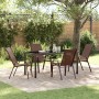 Conjunto de Comedor de Jardín 5 pcs Marrón y Negro en Sillas de jardín | Comprar online en Foru.es