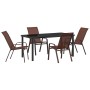 Conjunto de Comedor de Jardín 5 pcs Marrón y Negro en Sillas de jardín | Comprar online en Foru.es