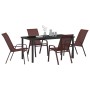 Conjunto de Comedor de Jardín 5 pcs Marrón y Negro en Sillas de jardín | Comprar online en Foru.es