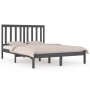 Estructura de cama de madera maciza de pino gris 200x200 cm de vidaXL, Camas y somieres - Ref: Foro24-3103865, Precio: 167,38...