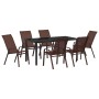 Conjunto de Comedor de Jardín 7 pcs Marrón y Negro en Sillas de jardín | Comprar online en Foru.es