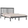 Estructura de cama de madera maciza de pino gris 200x200 cm de vidaXL, Camas y somieres - Ref: Foro24-3103865, Precio: 167,38...