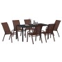 Conjunto de Comedor de Jardín 7 pcs Marrón y Negro en Sillas de jardín | Comprar online en Foru.es