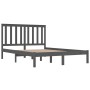 Estructura de cama de madera maciza de pino gris 200x200 cm de vidaXL, Camas y somieres - Ref: Foro24-3103865, Precio: 167,38...