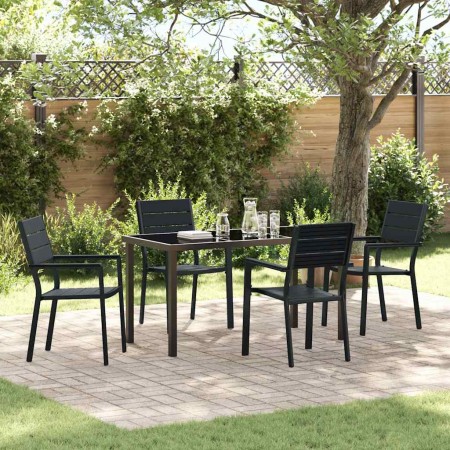 Conjunto de Comedor de Jardín 5 pcs Negro en Sillas de jardín | Comprar online en Foru.es