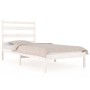 Estructura de cama madera maciza de pino blanco 100x200 cm de vidaXL, Camas y somieres - Ref: Foro24-3103639, Precio: 99,35 €...
