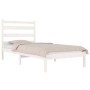 Estructura de cama madera maciza de pino blanco 100x200 cm de vidaXL, Camas y somieres - Ref: Foro24-3103639, Precio: 99,35 €...