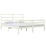 Estructura de cama de madera maciza de pino blanca 140x190 cm de vidaXL, Camas y somieres - Ref: Foro24-3103694, Precio: 130,...
