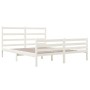 Estructura de cama de madera maciza de pino blanca 140x190 cm de vidaXL, Camas y somieres - Ref: Foro24-3103694, Precio: 130,...