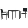Conjunto de Comedor de Jardín 3 pcs Negro en Sillas de jardín | Comprar online en Foru.es