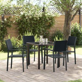 Conjunto de Comedor de Jardín 5 pcs Negro en Sillas de jardín | Comprar online en Foru.es
