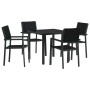 Conjunto de Comedor de Jardín 5 pcs Negro en Sillas de jardín | Comprar online en Foru.es