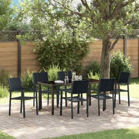 Conjunto de Comedor de Jardín 7 pcs Negro en Sillas de jardín | Comprar online en Foru.es