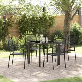 Conjunto de Comedor de Jardín 5 pcs Negro en Sillas de jardín | Comprar online en Foru.es