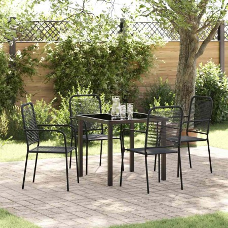 Conjunto de Comedor de Jardín 5 pcs Negro en Sillas de jardín | Comprar online en Foru.es