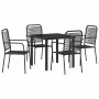 Conjunto de Comedor de Jardín 5 pcs Negro en Sillas de jardín | Comprar online en Foru.es