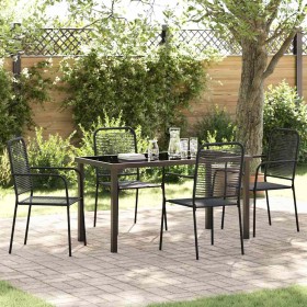 Conjunto de Comedor de Jardín 5 pcs Negro en Sillas de jardín | Comprar online en Foru.es