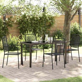 Conjunto de Comedor de Jardín 5 pcs Negro en Sillas de jardín | Comprar online en Foru.es