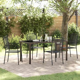 Conjunto de Comedor de Jardín 5 pcs Negro en Sillas de jardín | Comprar online en Foru.es