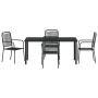Conjunto de Comedor de Jardín 5 pcs Negro en Sillas de jardín | Comprar online en Foru.es