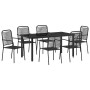 Conjunto de Comedor de Jardín 7 pcs Negro en Sillas de jardín | Comprar online en Foru.es