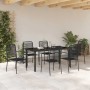 Conjunto de Comedor de Jardín 7 pcs Negro en Sillas de jardín | Comprar online en Foru.es
