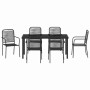 Conjunto de Comedor de Jardín 7 pcs Negro en Sillas de jardín | Comprar online en Foru.es