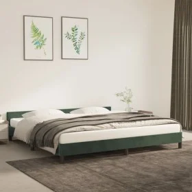 Estructura cama con cabecero terciopelo verde oscuro 200x200 cm de vidaXL, Camas y somieres - Ref: Foro24-347594, Precio: 130...
